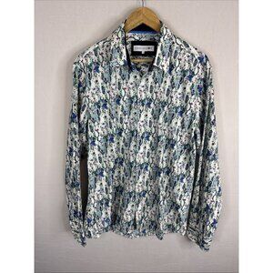 John Lennon Button Shirt Mens XL Floral Paisley Psychedelic Cotton